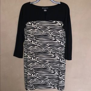 Armani exchange black zebra print mini dress